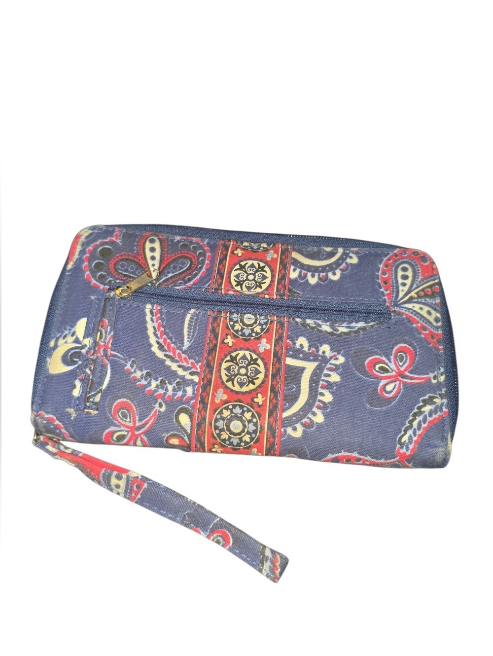 9/1/34. MaggiB Vintage Wristlet Clutch Wallet in Navy Paisley Print